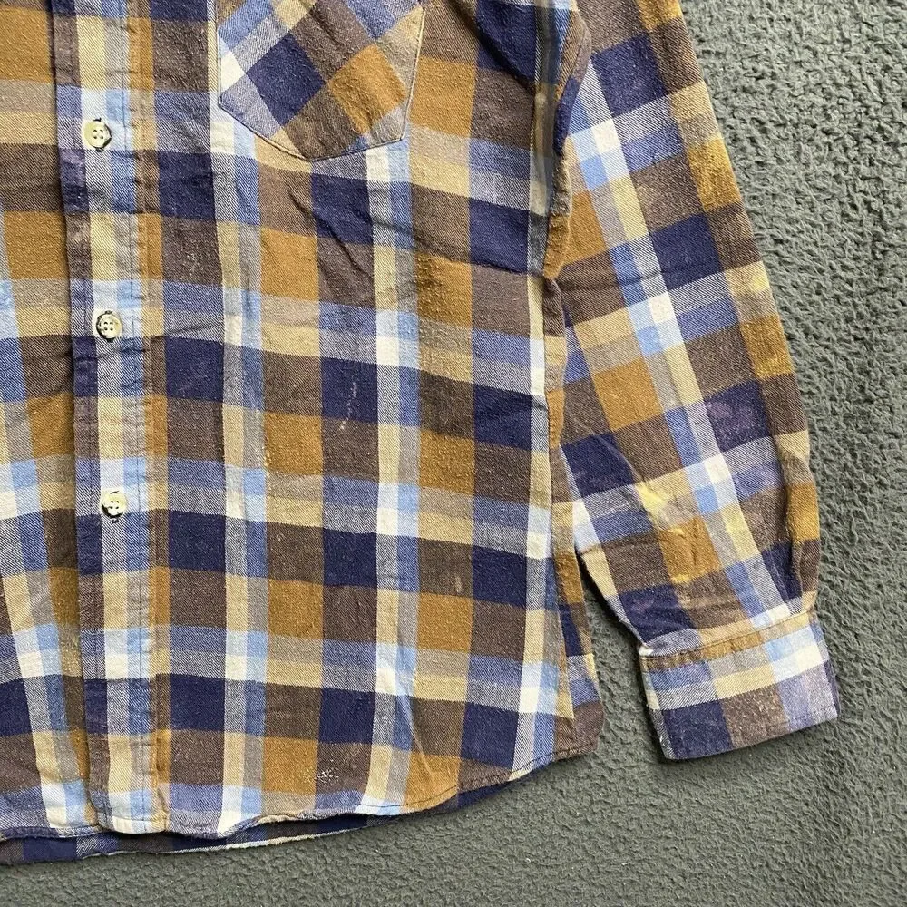 Vintage 80s Levis Heritage Flannel Plaid Button Shirt Mens Large USA Made